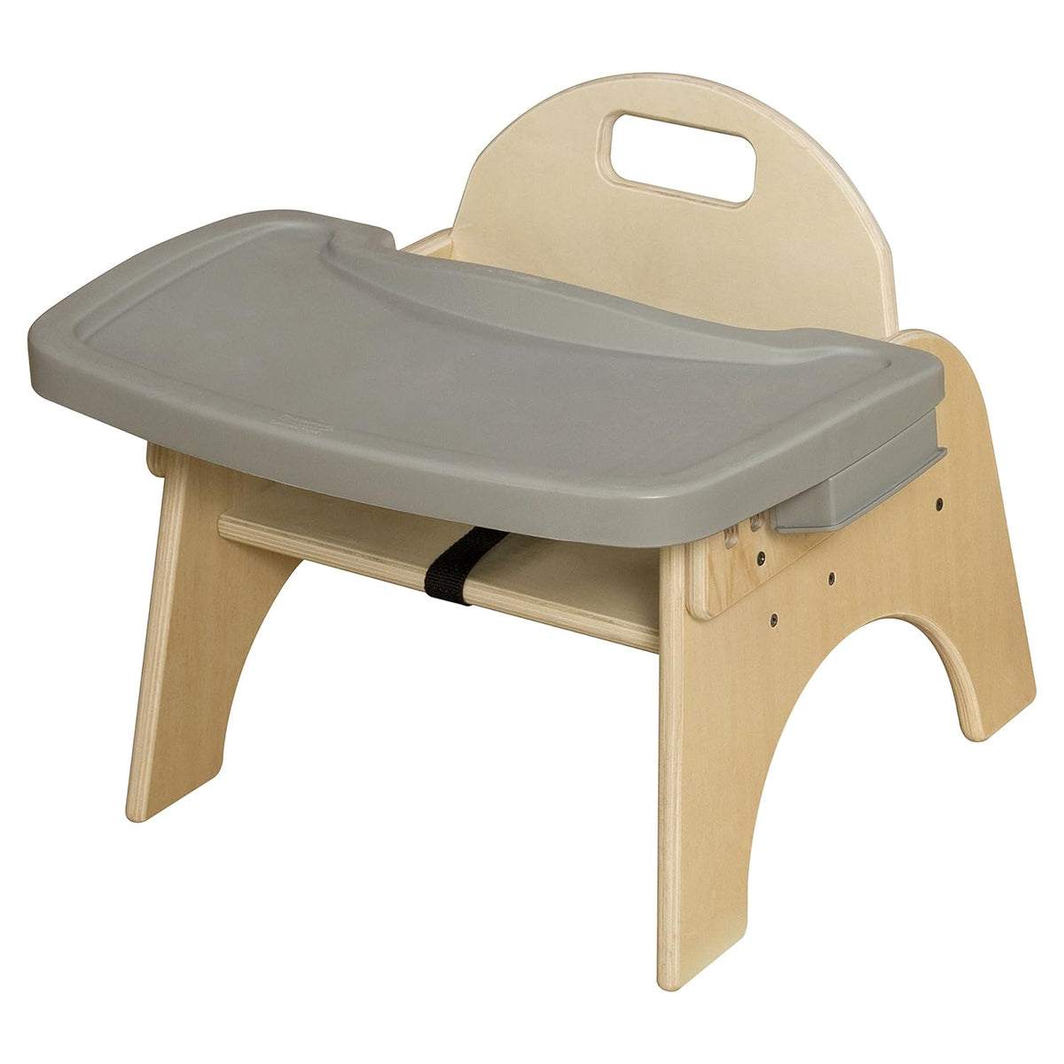 7" H Wooden Stackable Feeding Chair with Removable Tray and 3 Point Harness, Suitable for 12-18