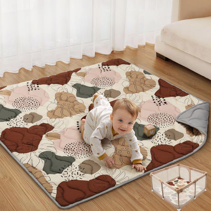 Blissful Diary Baby Play Mats for Floor, 50x50 Crawling Mat for Playpen, Thicken Soft Padding Foam
