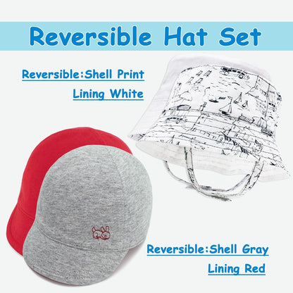 Keepersheep Baby Reversible Baseball Cap Infant Sun Hat, Cotton Knit Soft Brim for Infant Toddler