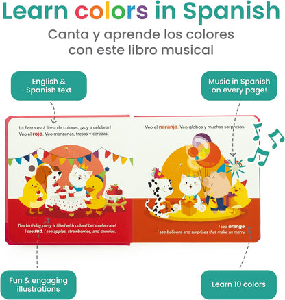 Binibi Spanish Musical Book Colors at The Birthday Party | Spanish Learning for Kids | Bilingual