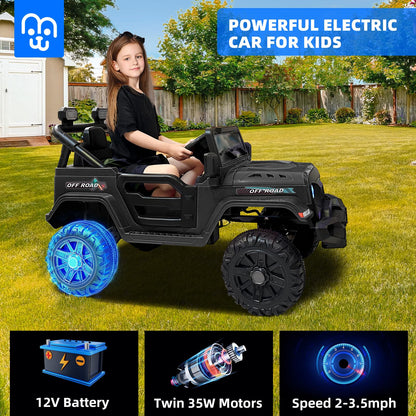 MINIATURE MOTORS 12V Kids Electric Ride on Truck Car Remote Control, Twin 35W Motors 3.5MPH Max