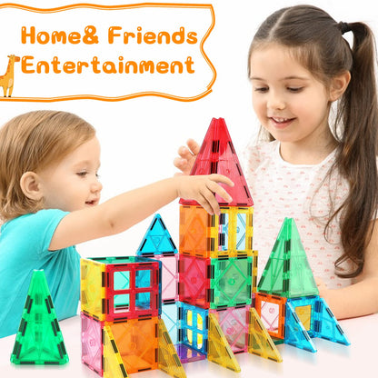 Mruikeny Magnetic Tiles Building Blocks for 3 4 5 6 7 8+ Years Old Boys Girls Colorful Magnet