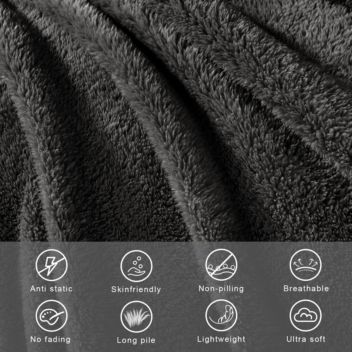 Exclusivo Mezcla Twin Size Flannel Fleece Blanket, Super Soft Velvet Plush Bed Blanket, Fuzzy Cozy