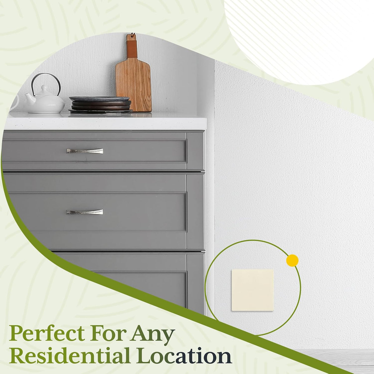 TG Screwless Double Blank Wall Plate, Child Safe Blank Device Outlet Cover, Mid-Size 2-Gang 4.88" H