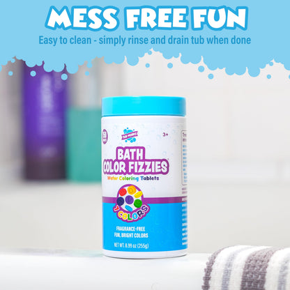 Tub Works® Bath Color Fizzies, 150 Count | Nontoxic & Fragrance-Free | Fizzy, Bath Color Tablets