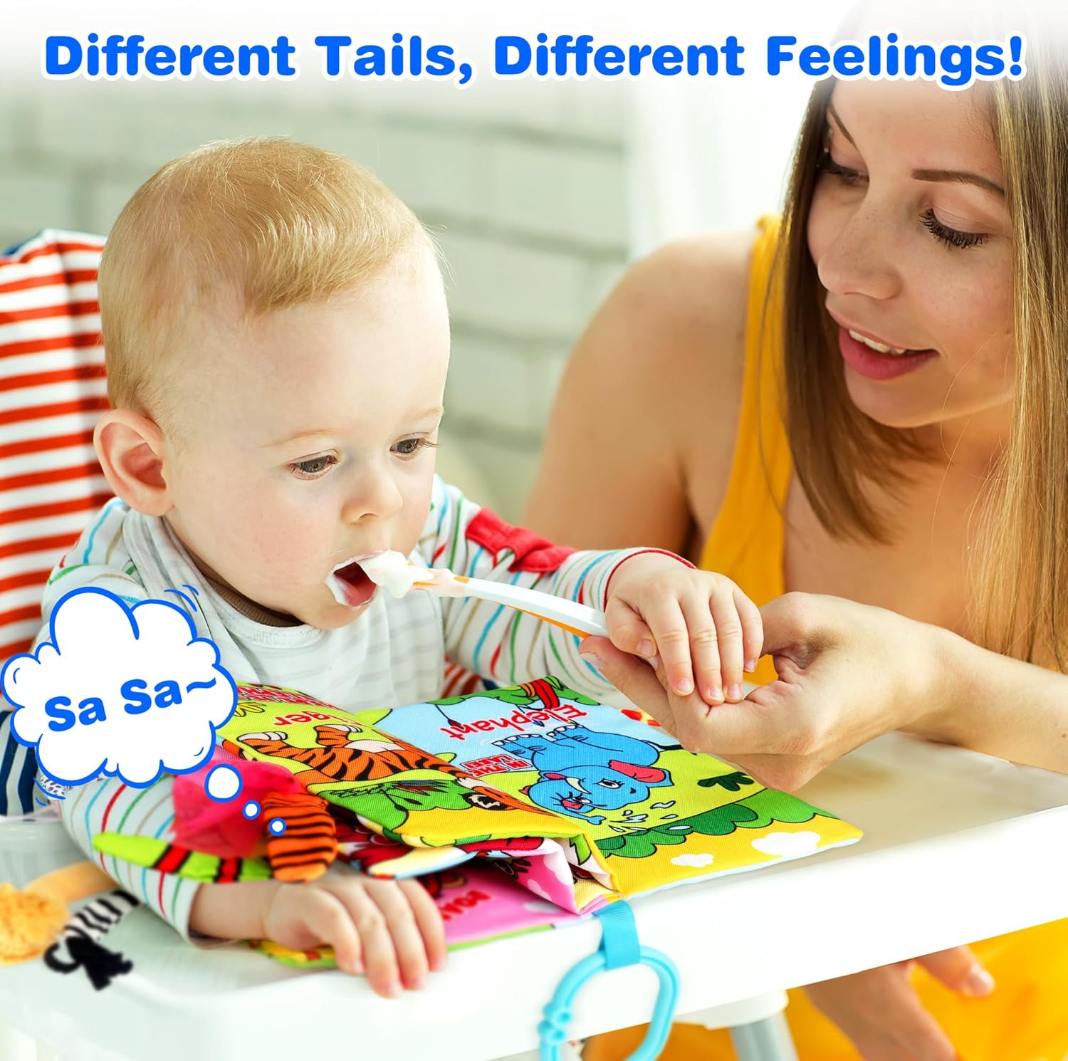 Vanmor Soft Baby Books for 0-18 Month Olds – 2PCS Crinkle Cloth Books with Forest & Ocean Themes