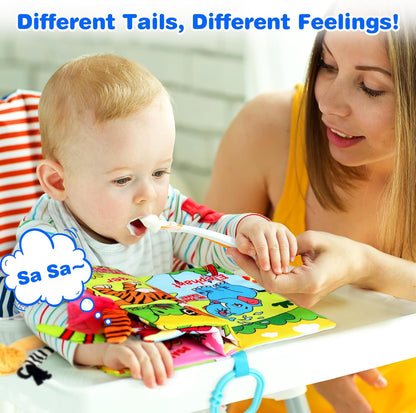 Vanmor Soft Baby Books for 0-18 Month Olds – 2PCS Crinkle Cloth Books with Forest & Ocean Themes