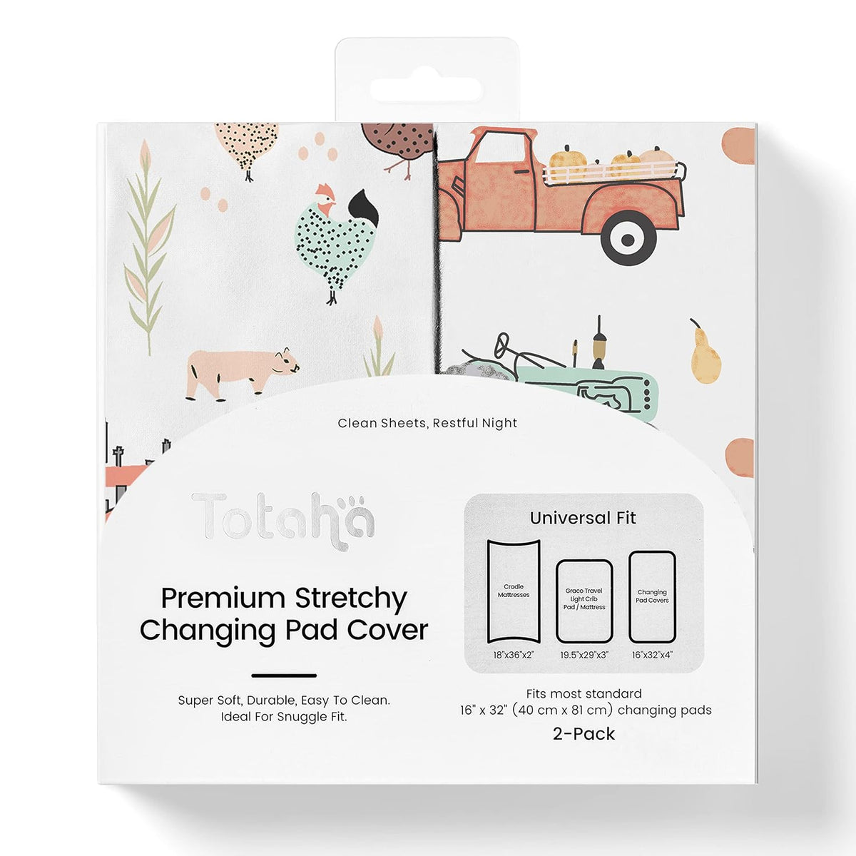 TotAha Premium Stretchy Changing Pad Cover for Baby Girl Boy, Hypoallergenic, Buttery Soft, Silky