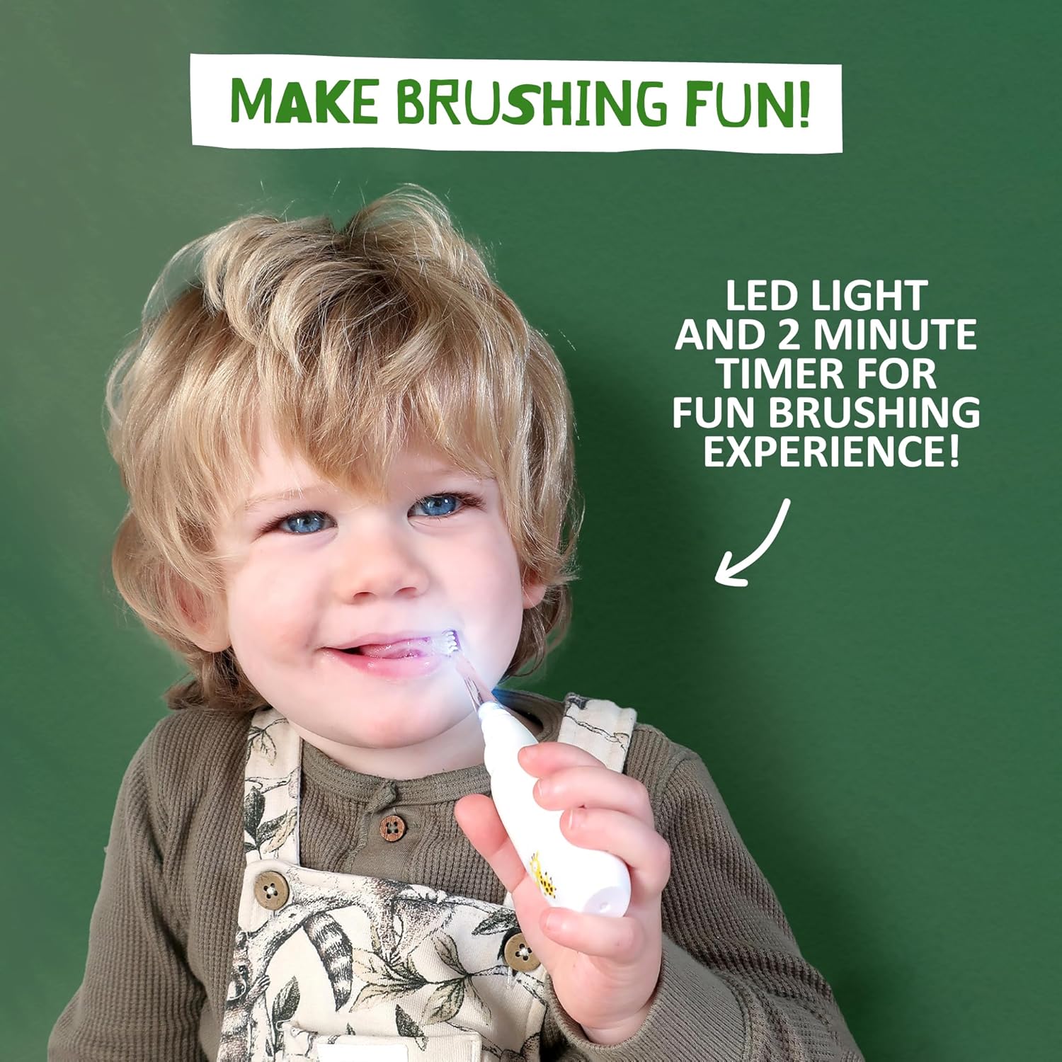 Jack N' Jill Tickle Tooth Toddler Electric Toothbrush with Replacement Head - Gentle Cleaning, Made