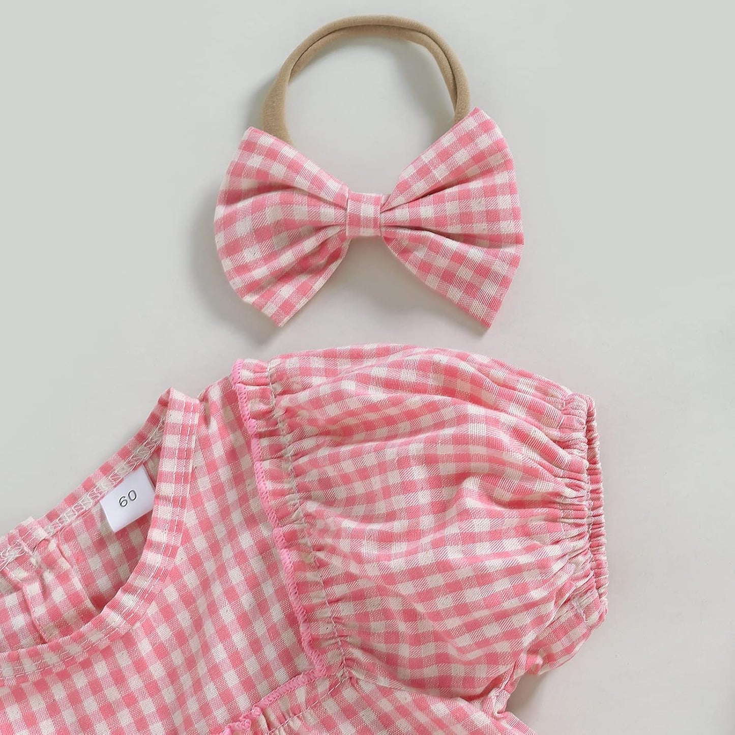 Douhoow Infant Baby Girl Plaid Romper Baby Sweatshirt Romper Ruffle Festival Clothes Fall Winter