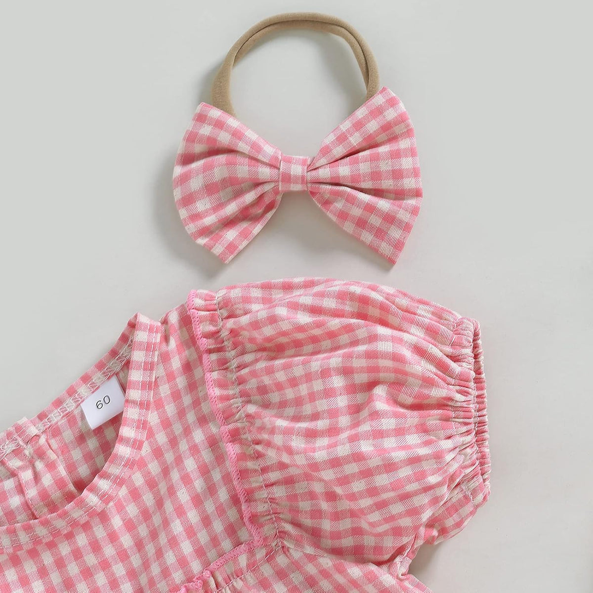 Douhoow Infant Baby Girl Plaid Romper Baby Sweatshirt Romper Ruffle Festival Clothes Fall Winter