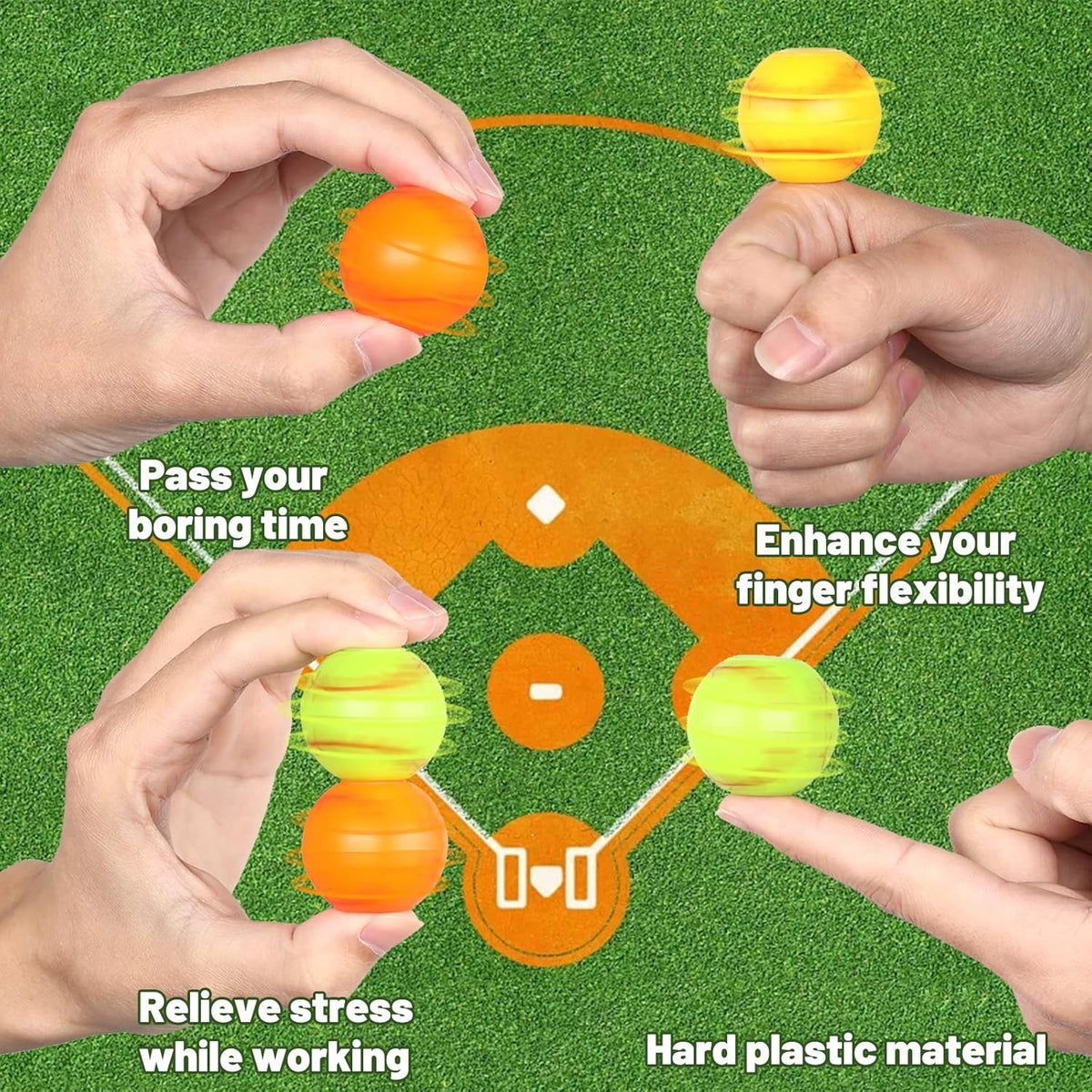 SCIONE 36pack Baseball Party Favors for Kids 4-8 8-12 Baseball Sports Fidget Spinner Goodie Bag