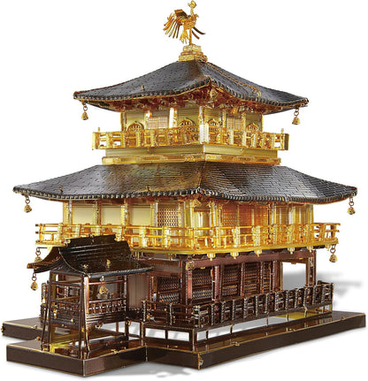 Piececool 3D Metal Model Kits for Adults, Kinkaku-ji Golden Pavilion Model Building Kits