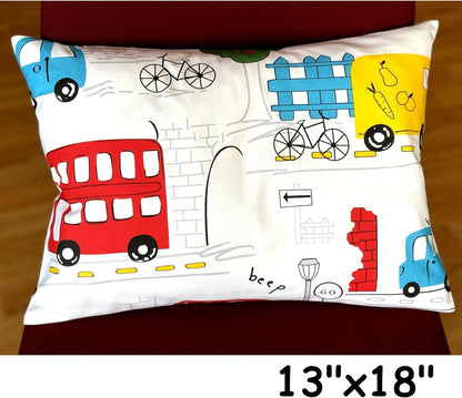 Cars Cotton Toddler Pillowcase 13 x 18 - Cars Kids Pillow Case, Small Travel Pillow Cases, Boys