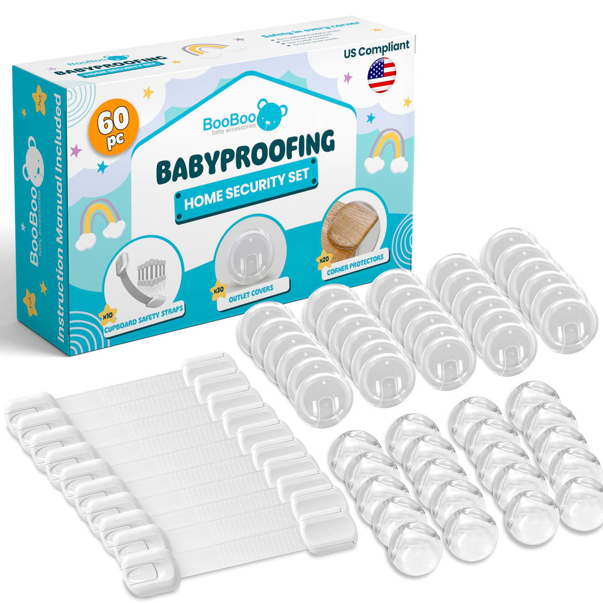 BooBoo Baby 60 Pack Premium Child Safety Baby Proofing Kit