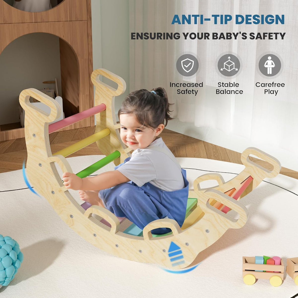 BlueWood 2024 8-in-1 Pikler Triangle Climbing Set Toddler Toys Indoor Baby Jungle Gym Climber