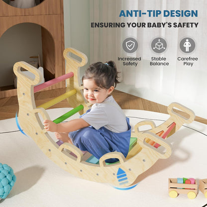 BlueWood 2024 8-in-1 Pikler Triangle Climbing Set Toddler Toys Indoor Baby Jungle Gym Climber