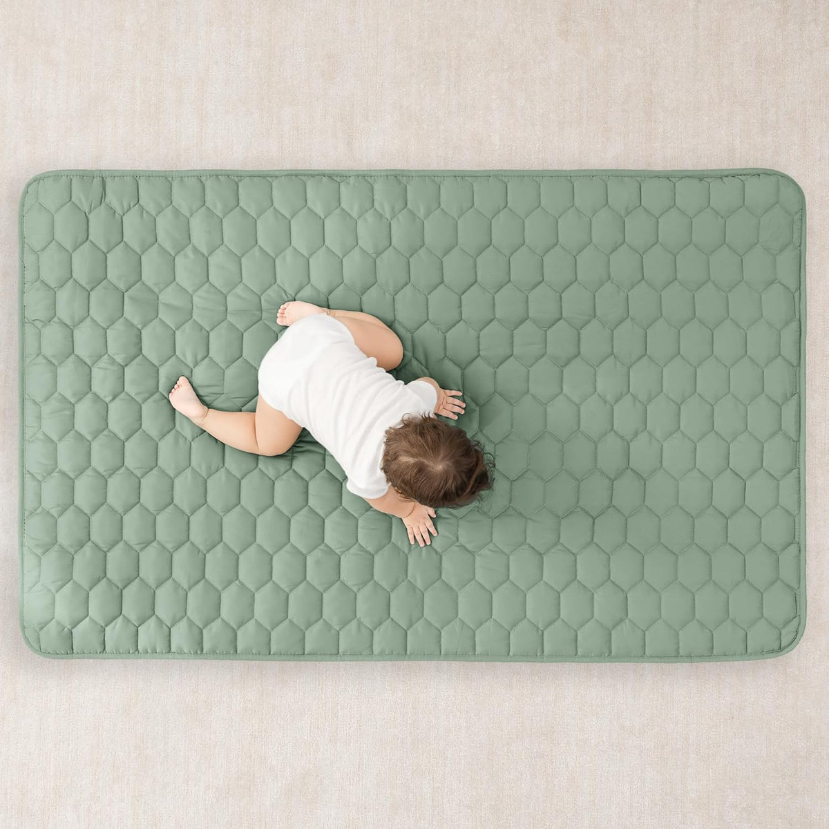Comfy Cubs Rectangle Kids Play Mat - Small 36 x 60 inches Soft Quilted Baby Floor Mat with Non-Slip