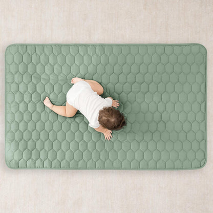 Comfy Cubs Rectangle Kids Play Mat - Small 36 x 60 inches Soft Quilted Baby Floor Mat with Non-Slip