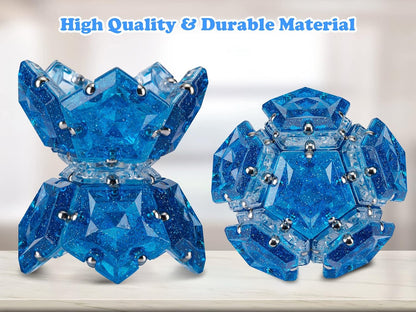 Magnetic Fidget Sphere Magnets Balls - Crystal Diamond Blue Holographic Glitter - Magnet Fidgets