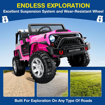 L8 2 Seater Ride On Car, 12V Kids Electric Car w/Remote Control, 4-Wheel Suspension, Bluetooth