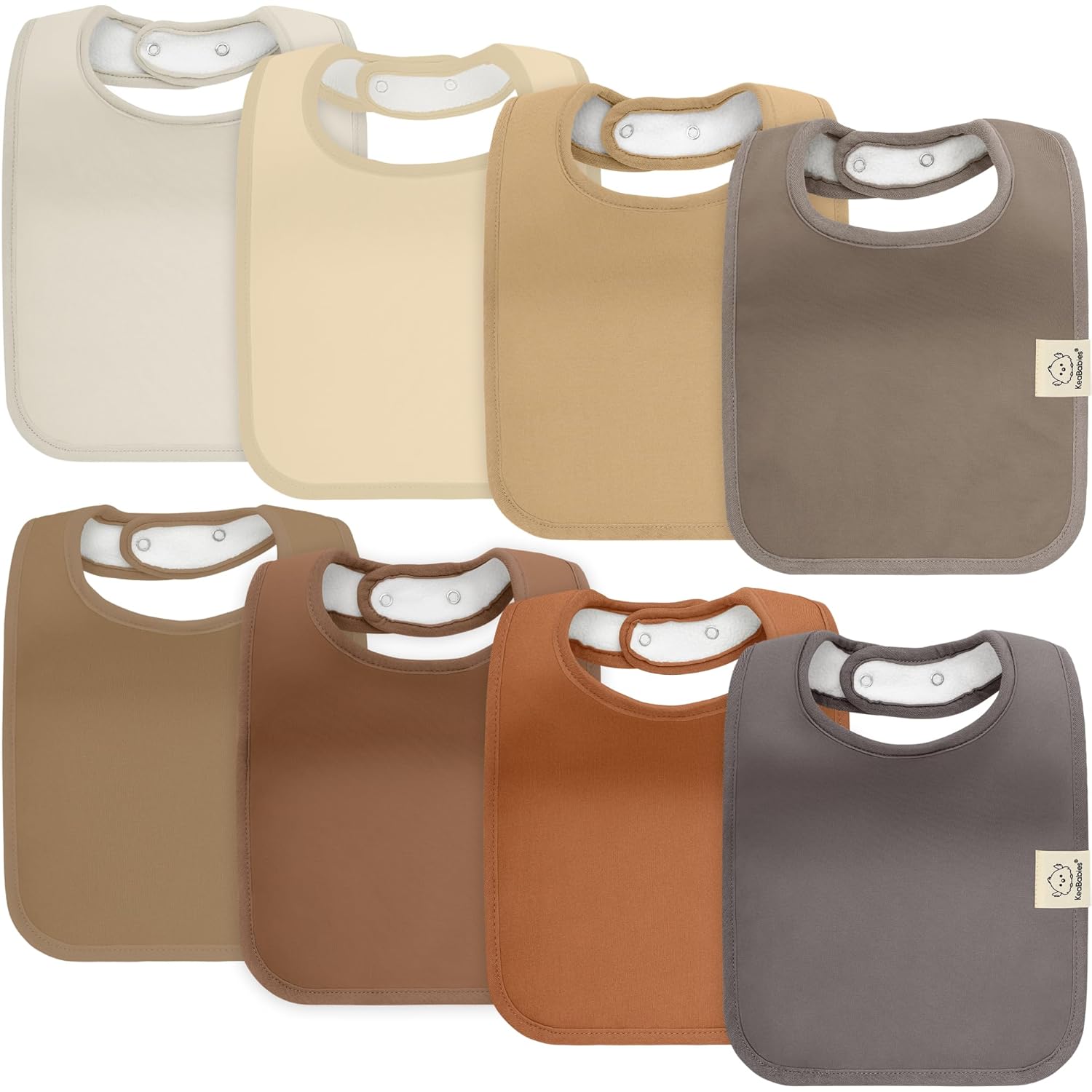 KeaBabies 8-Pack Organic Baby Bibs for Boys, Girls - Super Absorbent Cotton Drool Bibs for Baby