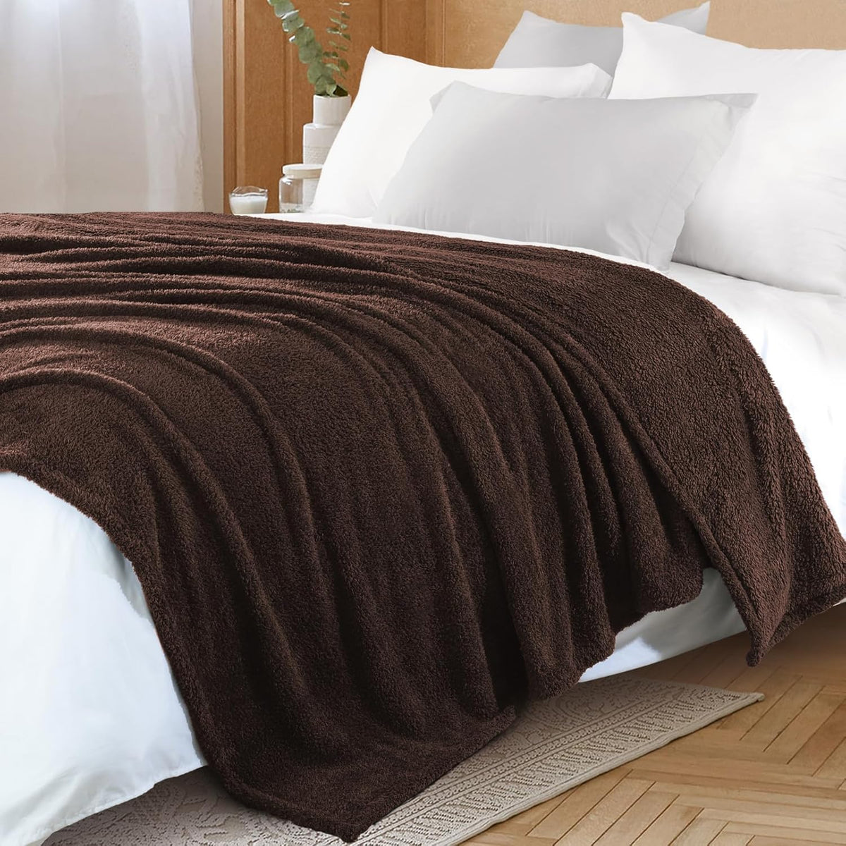 Exclusivo Mezcla Fleece Throw Blanket for Couch Sofa, Soft Warm and Fluffy Blankets for Women Men