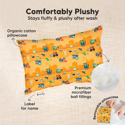 Mini Toddler Pillow with Pillowcase - 9x13 My Little Dreamy Travel Kids Pillow for Sleeping