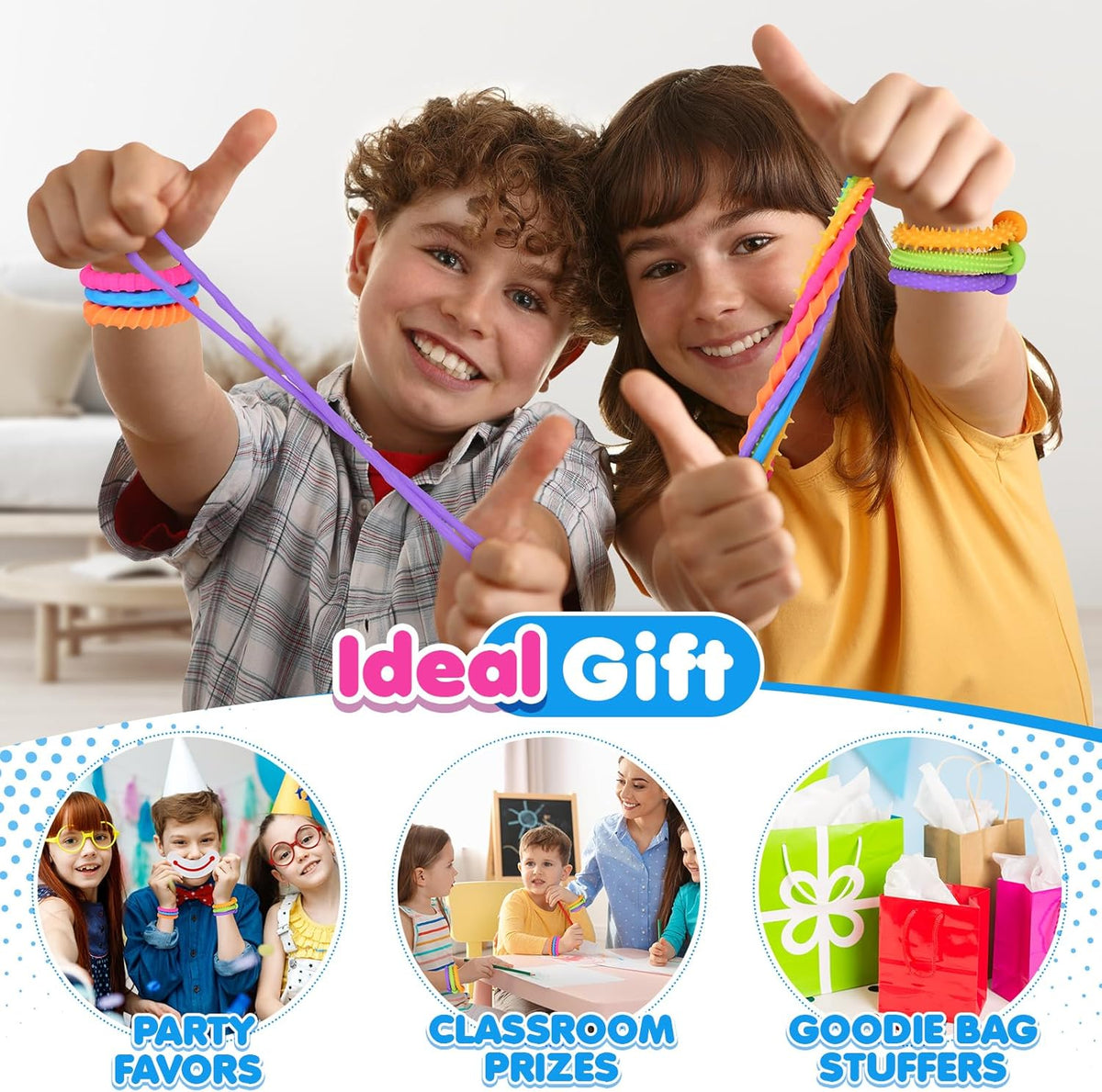 Sensory Toys Fidget Stretchy Strings: Fidget Toys Bracelet for Kids Calming - Adjustable Sensory