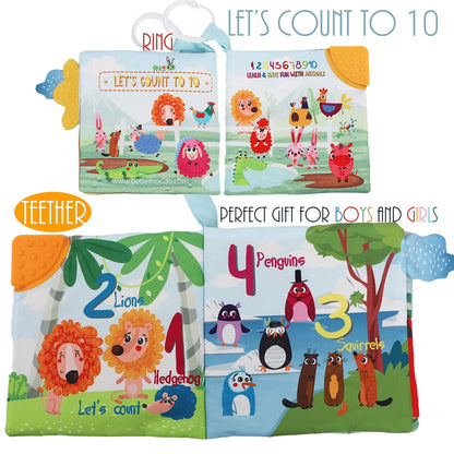 Touch and Feel Cloth Crinkle Books for Babies Infant, Baby Books Toys 0-3-6-12-18 Months, Christmas