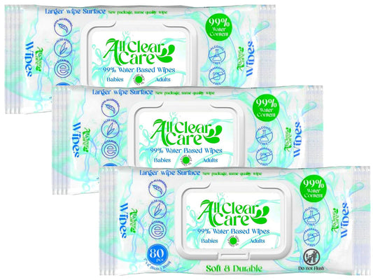 Baby Wipes, Unscented Wipes for Sensitive Skin, Large Soft Durable & 99% Water Based, Gentle &