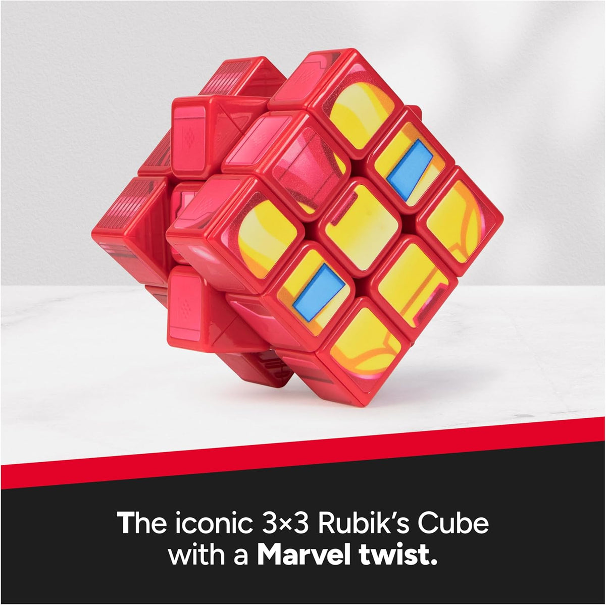 Rubik's Cube Iron Man Cuber, Problem-Solving Challenging Brain Teaser Collectible Iron Man Fidget