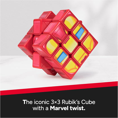 Rubik's Cube Iron Man Cuber, Problem-Solving Challenging Brain Teaser Collectible Iron Man Fidget