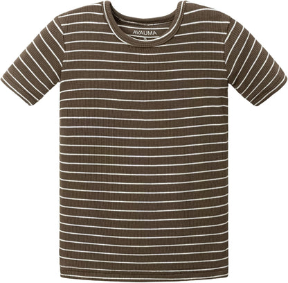 AVAUMA Stripe Pattern Baby Boys Girls Pajama Set Kids Toddler Snug fit Ribbed Sleepwear pjs for