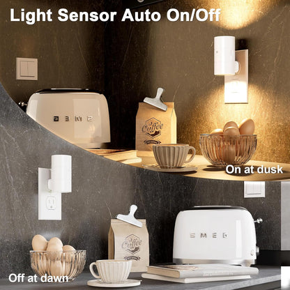 NIORSUN Dusk to Dawn Night Light Plug in,Bright Night Lights Plug Into Wall with 3 Light