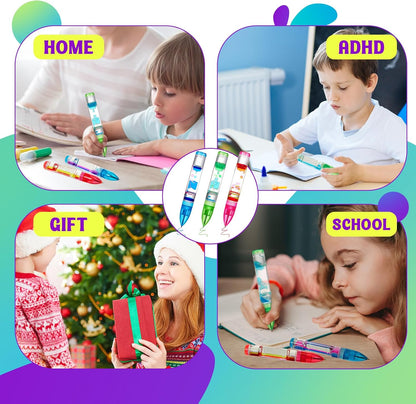3 Pcs Liquid Motion Bubbler Pens Cool Pens Fidget Pen Fun Liquid Timer Pen Fidget Toys Office Desk