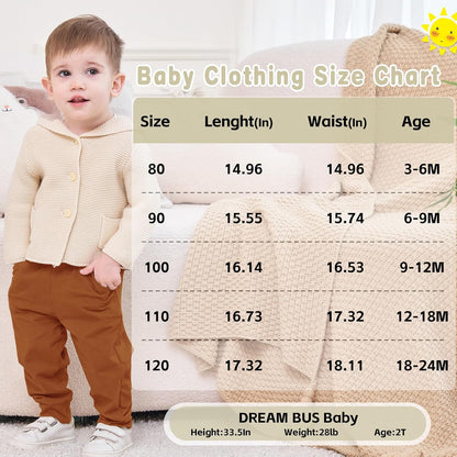 DREAM BUS Pack of 3 Toddler Jogger Pants with Pocket Toddler Boy Sweatpants Baby Boy Pants Infant