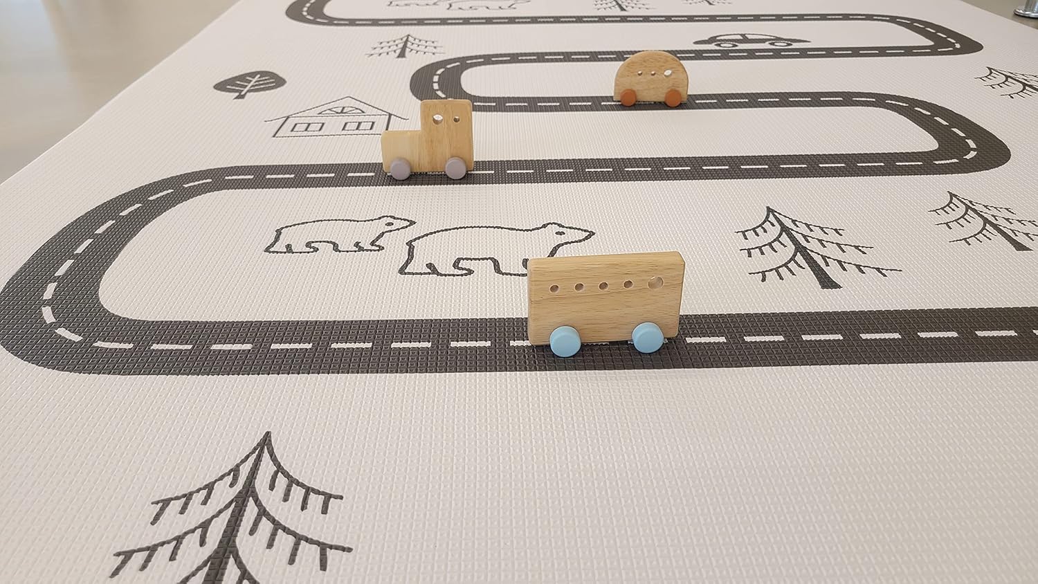 Baby Care Play Mat (Large, Nordic Trails - Tribal) 82'' x 55'' Original One-Piece Reversible