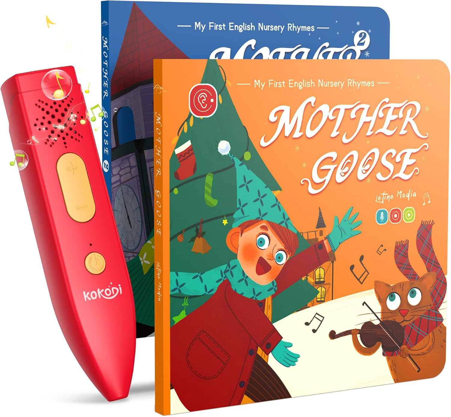 KOKODI Talking Pen Books Set, Interactive Audio Nursery Rhymes with Learning Pen, Educational