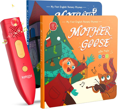 KOKODI Talking Pen Books Set, Interactive Audio Nursery Rhymes with Learning Pen, Educational