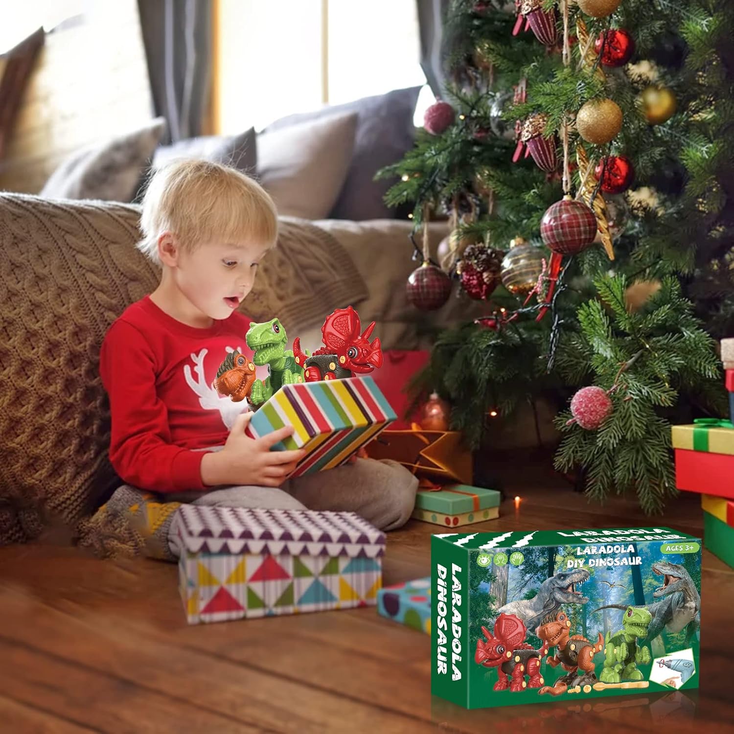 Laradola Dinosaur Toys for 4 5 6 7 8 Year Old Boys, Take Apart Dinosaur Toys for Kids 3-5 5-7 STEM