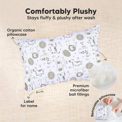 Mini Toddler Pillow with Pillowcase - 9x13 My Little Dreamy Travel Kids Pillow for Sleeping