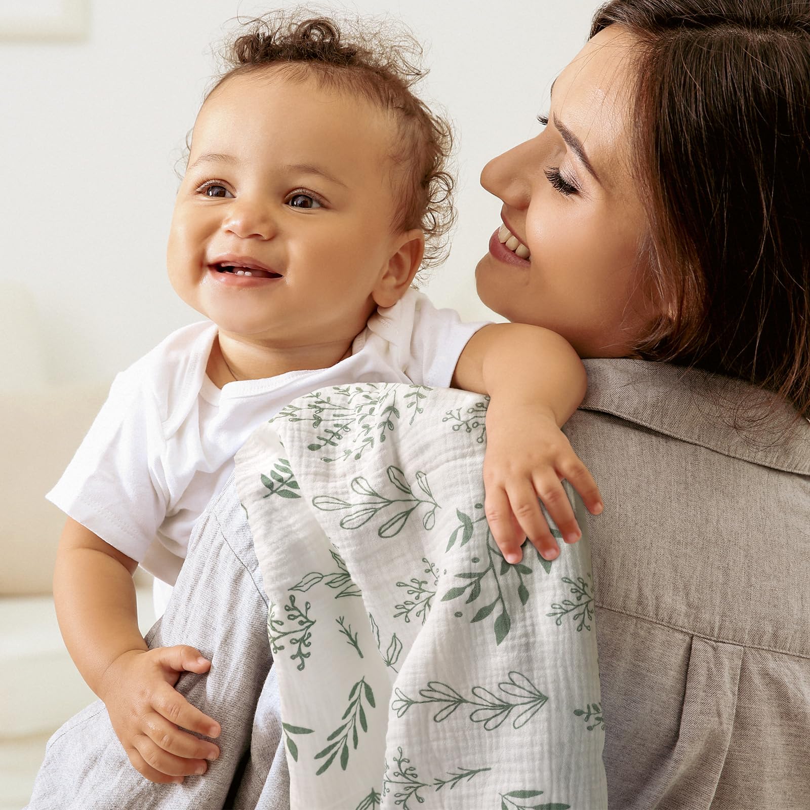 Muslin Swaddle Blankets for Newborn, 3 Pack Breathable Soft Receiving Blanket, Large 38 x 40 inches