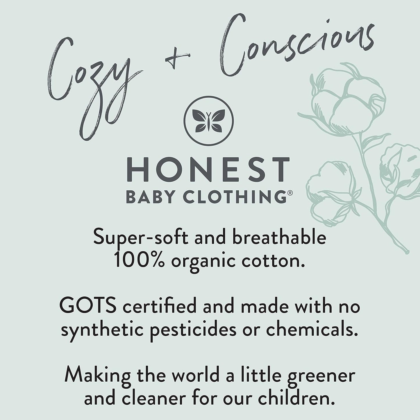 HonestBaby unisex-baby 10-pack Short Sleeve Bodysuits One-piece 100% Organic Cotton for Infant Baby
