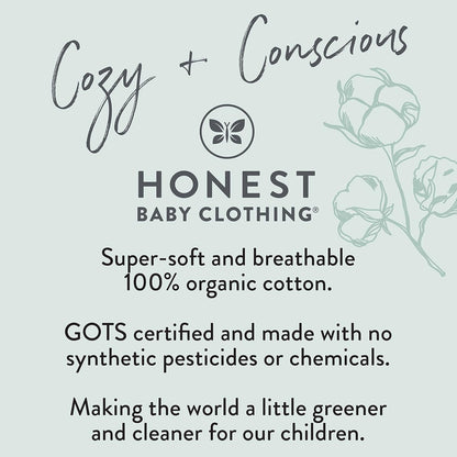 HonestBaby unisex-baby 3-pack Long Sleeve Side-snap Kimono Bodysuits Organic Cotton for Infant Baby