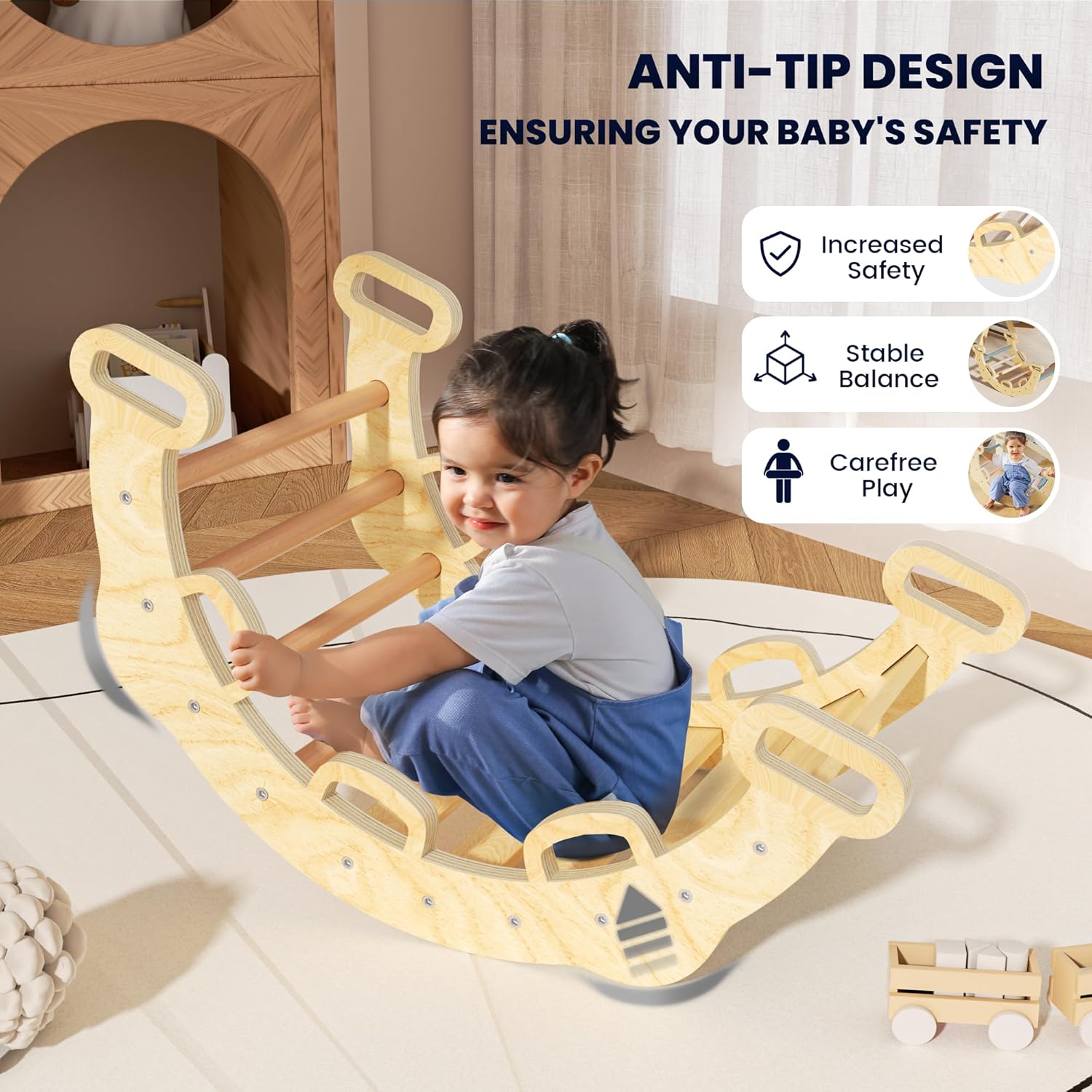 BlueWood 2025 8-in-1 Pikler Triangle Climbing Set Toddler Toys Indoor Baby Jungle Gym Climber
