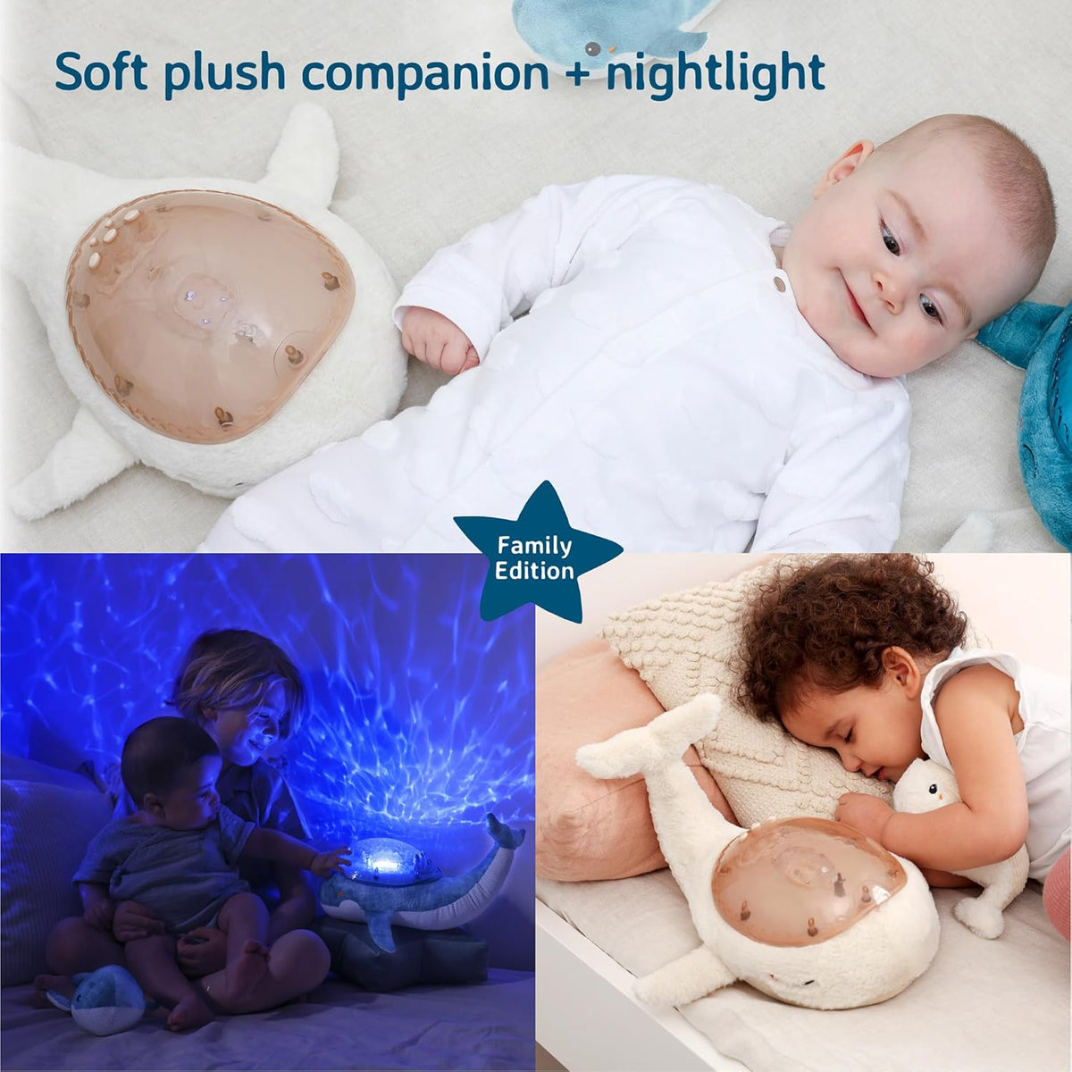 Cloud b Ocean Projector Nightlight with White Noise Soothing Sounds | Adjustable Settings and