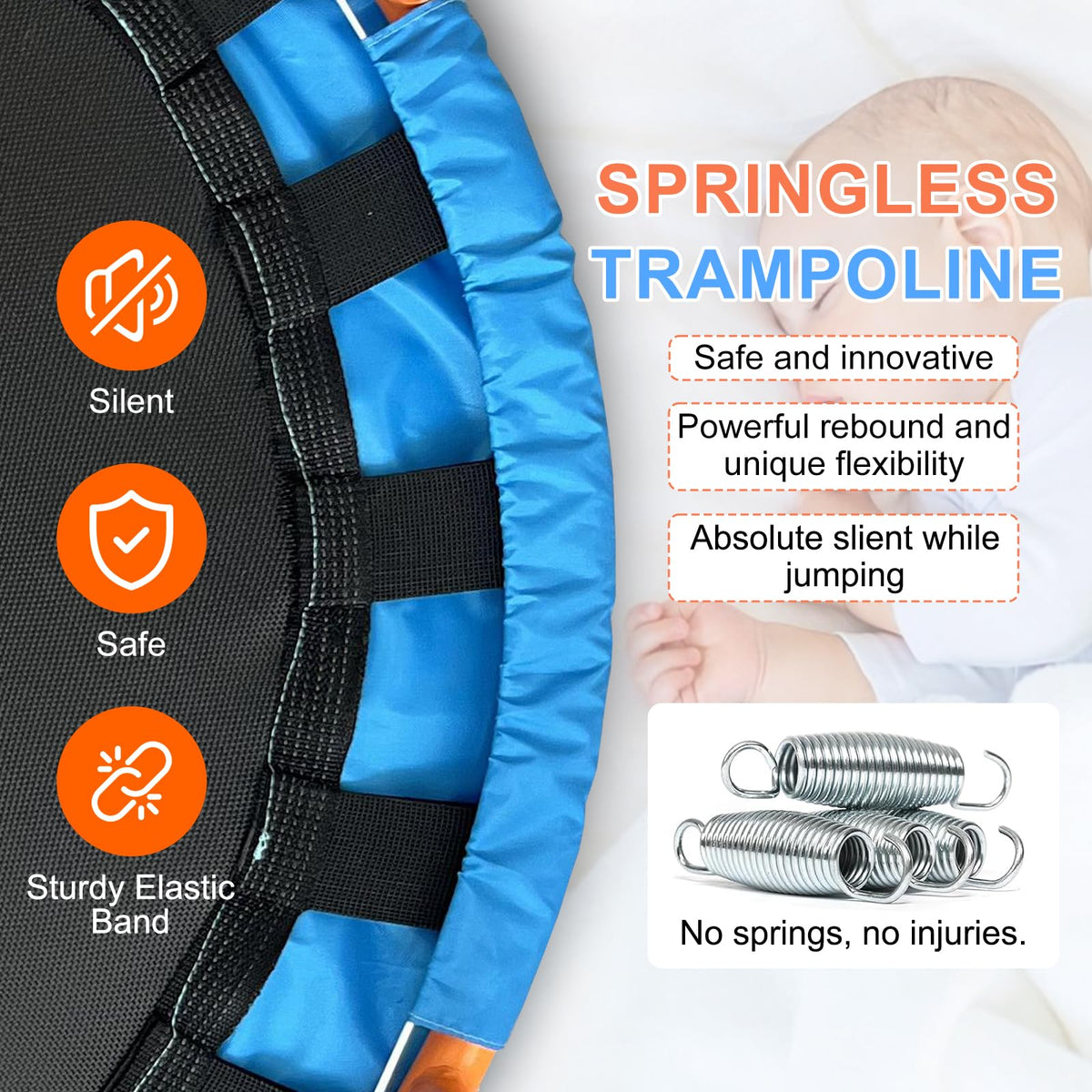 Ativafit 36inch Mini Toddler Trampoline for Kids Ages 1-6 Indoor Outdoor Folding Small Rebounder