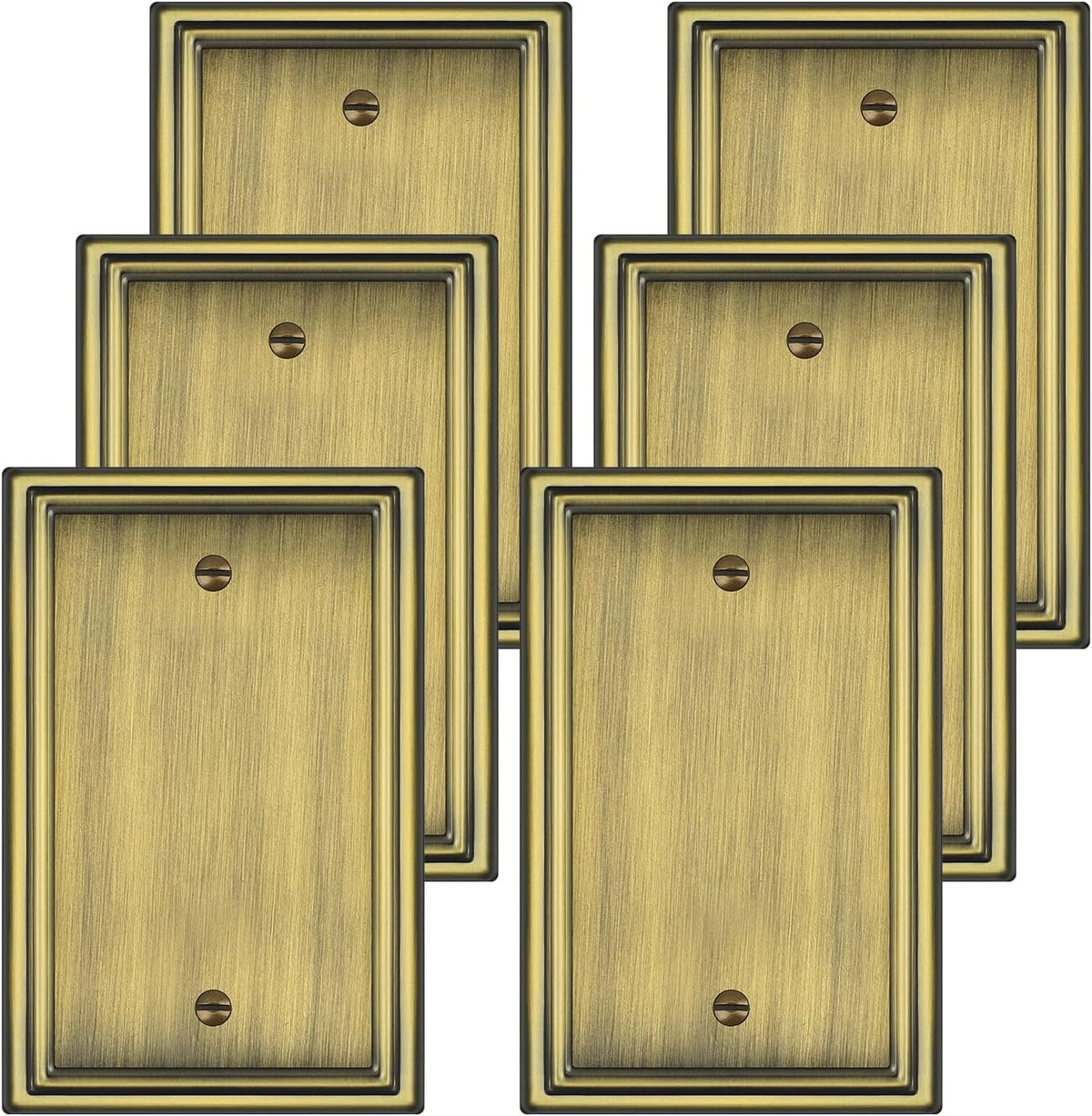 Antique Brass Decorative Blank Light Switch Covers Plate, Metal Material 1 Gang Wall Plates for