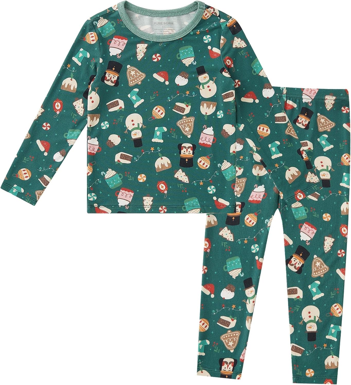 pureborn Baby Viscose From Bamboo Pajamas Set Pjs - Kids Toddler Girl Snug Fit Viscose Sleepwear